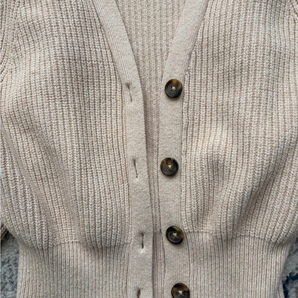 Mango Beige Cardigan Sweater - Picture 2 of 4